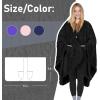 imageCatalonia Womens Poncho Cape Sherpa Cloak Coat Snuggly Hooded Wearable Blanket Gift Idea for Mom and Teen GirlsBlack