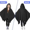 imageCatalonia Womens Poncho Cape Sherpa Cloak Coat Snuggly Hooded Wearable Blanket Gift Idea for Mom and Teen GirlsBlack Bark