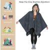 imageCatalonia Womens Poncho Cape Sherpa Cloak Coat Snuggly Hooded Wearable Blanket Gift Idea for Mom and Teen GirlsCharcoal Grey