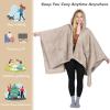 imageCatalonia Womens Poncho Cape Sherpa Cloak Coat Snuggly Hooded Wearable Blanket Gift Idea for Mom and Teen GirlsLatte