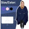 imageCatalonia Womens Poncho Cape Sherpa Cloak Coat Snuggly Hooded Wearable Blanket Gift Idea for Mom and Teen GirlsNavy