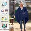 imageCatalonia Womens Poncho Cape Sherpa Cloak Coat Snuggly Hooded Wearable Blanket Gift Idea for Mom and Teen GirlsNavy