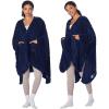 imageCatalonia Womens Poncho Cape Sherpa Cloak Coat Snuggly Hooded Wearable Blanket Gift Idea for Mom and Teen GirlsNavy