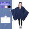 imageCatalonia Womens Poncho Cape Sherpa Cloak Coat Snuggly Hooded Wearable Blanket Gift Idea for Mom and Teen GirlsNavy Bark