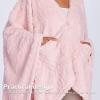 imageCatalonia Womens Poncho Cape Sherpa Cloak Coat Snuggly Hooded Wearable Blanket Gift Idea for Mom and Teen GirlsPink