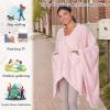 imageCatalonia Womens Poncho Cape Sherpa Cloak Coat Snuggly Hooded Wearable Blanket Gift Idea for Mom and Teen GirlsPink
