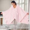 imageCatalonia Womens Poncho Cape Sherpa Cloak Coat Snuggly Hooded Wearable Blanket Gift Idea for Mom and Teen GirlsPink