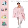 imageCatalonia Womens Poncho Cape Sherpa Cloak Coat Snuggly Hooded Wearable Blanket Gift Idea for Mom and Teen GirlsPink Bark