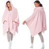 imageCatalonia Womens Poncho Cape Sherpa Cloak Coat Snuggly Hooded Wearable Blanket Gift Idea for Mom and Teen GirlsPink Bark