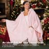 imageCatalonia Womens Poncho Cape Sherpa Cloak Coat Snuggly Hooded Wearable Blanket Gift Idea for Mom and Teen GirlsPink Bark