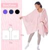 imageCatalonia Womens Poncho Cape Sherpa Cloak Coat Snuggly Hooded Wearable Blanket Gift Idea for Mom and Teen GirlsPink Bark