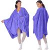 imageCatalonia Womens Poncho Cape Sherpa Cloak Coat Snuggly Hooded Wearable Blanket Gift Idea for Mom and Teen GirlsPurple