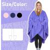 imageCatalonia Womens Poncho Cape Sherpa Cloak Coat Snuggly Hooded Wearable Blanket Gift Idea for Mom and Teen GirlsPurple