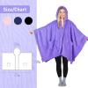 imageCatalonia Womens Poncho Cape Sherpa Cloak Coat Snuggly Hooded Wearable Blanket Gift Idea for Mom and Teen GirlsPurple Bark