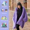 imageCatalonia Womens Poncho Cape Sherpa Cloak Coat Snuggly Hooded Wearable Blanket Gift Idea for Mom and Teen GirlsPurple Bark
