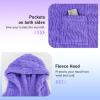 imageCatalonia Womens Poncho Cape Sherpa Cloak Coat Snuggly Hooded Wearable Blanket Gift Idea for Mom and Teen GirlsPurple Bark