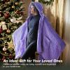 imageCatalonia Womens Poncho Cape Sherpa Cloak Coat Snuggly Hooded Wearable Blanket Gift Idea for Mom and Teen GirlsPurple Bark