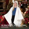 imageCatalonia Womens Poncho Cape Sherpa Cloak Coat Snuggly Hooded Wearable Blanket Gift Idea for Mom and Teen GirlsWhite