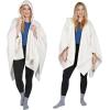 imageCatalonia Womens Poncho Cape Sherpa Cloak Coat Snuggly Hooded Wearable Blanket Gift Idea for Mom and Teen GirlsWhite