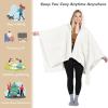 imageCatalonia Womens Poncho Cape Sherpa Cloak Coat Snuggly Hooded Wearable Blanket Gift Idea for Mom and Teen GirlsWhite
