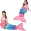 imageCatalonia Kids Mermaid Tail Blanket Super Soft Plush Flannel Sleeping Snuggle Blanket for Girls Rainbow Ombre Birthday Gift for Daughter