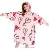 imageCatalonia Wearable Blanket Hoodie for Kids  Oversized Warm Cozy Hooded Blanket  Sweatshirt Blanket with Pocket ampamp SleevesLoveart Pink