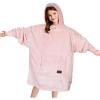 imageCatalonia Wearable Blanket Hoodie for Kids  Oversized Warm Cozy Hooded Blanket  Sweatshirt Blanket with Pocket ampamp SleevesPink