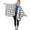 imageCatalonia Womens Poncho Cape Sherpa Cloak Coat Snuggly Hooded Wearable Blanket Gift Idea for Mom and Teen GirlsPlaid Blue