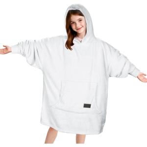 imageCatalonia Wearable Blanket Hoodie for Kids  Oversized Warm Cozy Hooded Blanket  Sweatshirt Blanket with Pocket ampamp SleevesGray