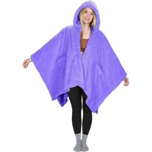 imageCatalonia Womens Poncho Cape Sherpa Cloak Coat Snuggly Hooded Wearable Blanket Gift Idea for Mom and Teen GirlsPurple Bark