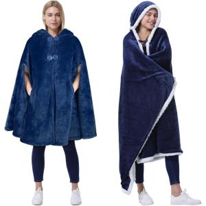 imageCatalonia Womens Poncho Cape Sherpa Fleece Cloak CoatGift Idea for Adults and Teen Girls