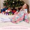 imageCatalonia Blanket Hoodie for Kids Oversized Wearable Sherpa Sweatshirt Pullover for Teens Youth Gift IdeaRainbow Unicorn  Glow in the Dark