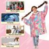 imageCatalonia Blanket Hoodie for Kids Oversized Wearable Sherpa Sweatshirt Pullover for Teens Youth Gift IdeaRainbow Unicorn  Glow in the Dark