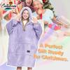 imageCatalonia Galaxy Blanket Hoodie for Kids Oversized Fleece Blanket Sweatshirt Warm Cozy Wearable Hooded Pullover for Boys ampamp GirlsLavender