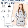 imageCatalonia Galaxy Blanket Hoodie for Kids Oversized Fleece Blanket Sweatshirt Warm Cozy Wearable Hooded Pullover for Boys ampamp GirlsPanda Grey