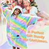 imageCatalonia Galaxy Blanket Hoodie for Kids Oversized Fleece Blanket Sweatshirt Warm Cozy Wearable Hooded Pullover for Boys ampamp GirlsRainbow