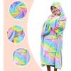imageCatalonia Galaxy Blanket Hoodie for Kids Oversized Fleece Blanket Sweatshirt Warm Cozy Wearable Hooded Pullover for Boys ampamp GirlsRainbow