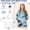 imageCatalonia Galaxy Blanket Hoodie for Kids Oversized Fleece Blanket Sweatshirt Warm Cozy Wearable Hooded Pullover for Boys ampamp GirlsWondercat Grey