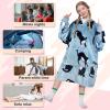 imageCatalonia Galaxy Blanket Hoodie for Kids Oversized Fleece Blanket Sweatshirt Warm Cozy Wearable Hooded Pullover for Boys ampamp GirlsWondercat Grey