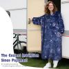 imageCatalonia Oversized Blanket Hoodie Sweatshirt Fleece Pullover with Large Front Pocket for Adults Men WomenAstrology Navyankle Length