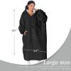 imageCatalonia Oversized Blanket Hoodie Sweatshirt Fleece Pullover with Large Front Pocket for Adults Men WomenBlack