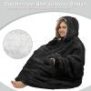imageCatalonia Oversized Blanket Hoodie Sweatshirt Fleece Pullover with Large Front Pocket for Adults Men WomenBlack