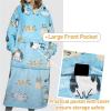 imageCatalonia Oversized Blanket Hoodie Sweatshirt Fleece Pullover with Large Front Pocket for Adults Men WomenBlue Catankle Length