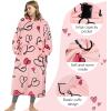 imageCatalonia Oversized Blanket Hoodie Sweatshirt Fleece Pullover with Large Front Pocket for Adults Men WomenLove Artankle Length