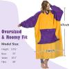 imageCatalonia Oversized Blanket Hoodie Sweatshirt Fleece Pullover with Large Front Pocket for Adults Men WomenPurple and Gold Sportsankle Length