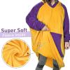 imageCatalonia Oversized Blanket Hoodie Sweatshirt Fleece Pullover with Large Front Pocket for Adults Men WomenPurple and Gold Sportsankle Length