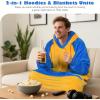 imageCatalonia Oversized Blanket Hoodie Sweatshirt Fleece Pullover with Large Front Pocket for Adults Men WomenUniversitythemedankle Length