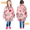 imageCatalonia Oversized Blanket Hoodie for Kids Wearable Fleece Sweatshirt Pullover with Large Front Pocket 412 Years Boy GirlLove Art Pink