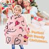 imageCatalonia Oversized Blanket Hoodie for Kids Wearable Fleece Sweatshirt Pullover with Large Front Pocket 412 Years Boy GirlLove Art Pink