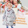 imageCatalonia Oversized Blanket Hoodie for Kids Wearable Fleece Sweatshirt Pullover with Large Front Pocket 412 Years Boy GirlPanda Grey